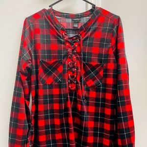 Rue 21 Red & Black Blouse